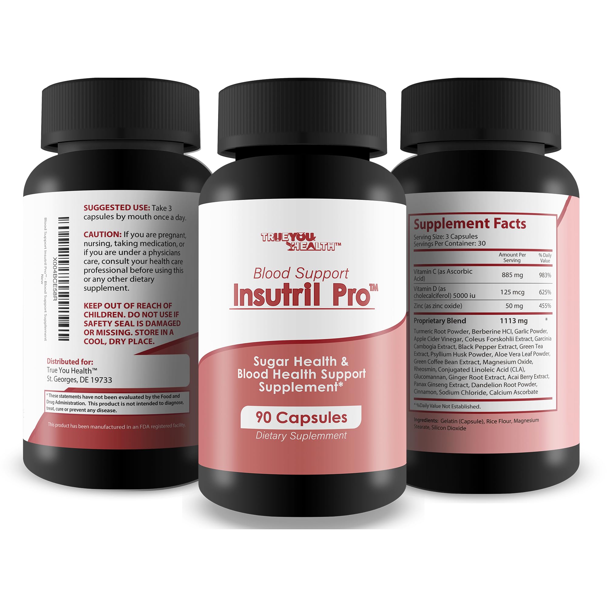 Blood Support Insutril Pro - Our Best Sugar Health & Blood Health Support Supplement - Circulatory Health Support - Blood Balance Blood Boost Blood Circulation Supplements - Health Blood Balance Pills True You Health uk supplements