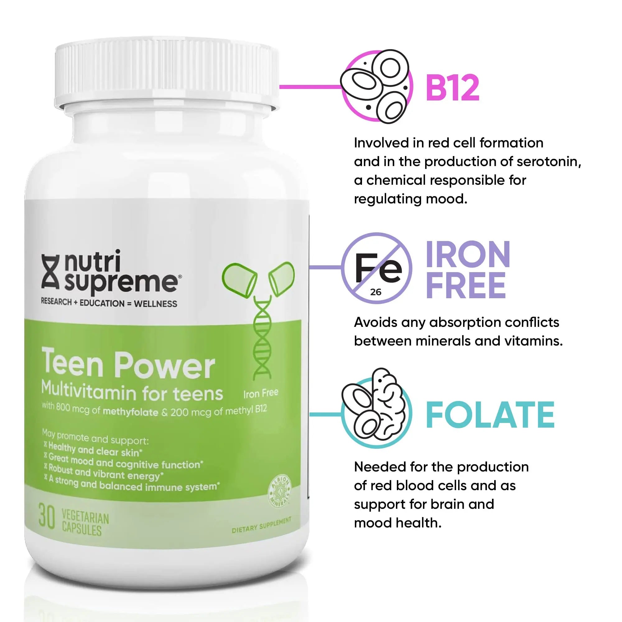 Nutri Supreme Teen Multivitamin for Boys and Girls 12-17, Best Kosher One Per Day Teen Vitamins, Formulated for Teen Development NUTRI-SUPREME RESEARCH uk supplements