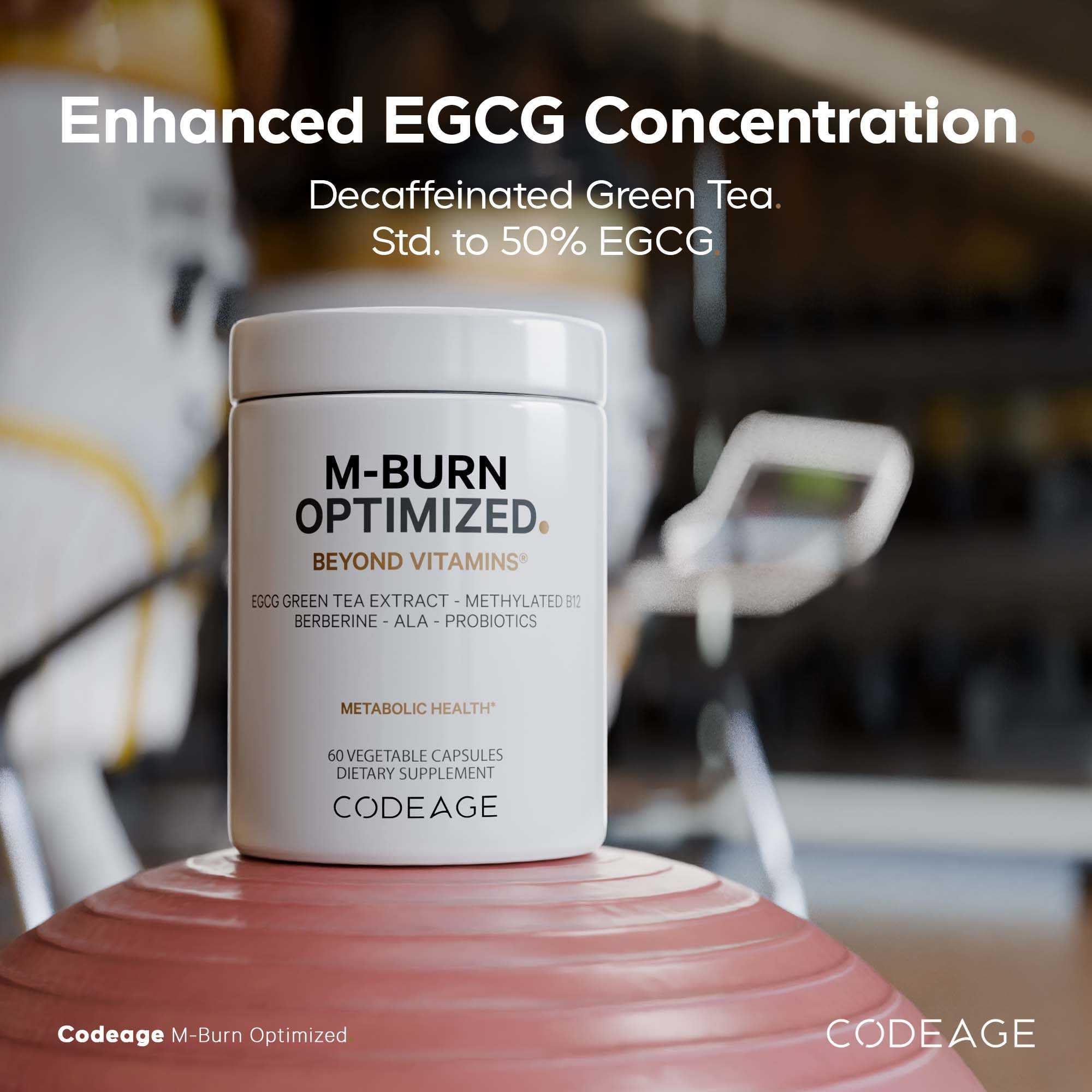 Codeage M-Burn Optimized Supplement - Decaffeinated Green Tea Std. to 50% EGCG, Berberine, Akkermansia, Vitamin B12 - Probiotics - Vitamins - 60 Capsules Codeage uk supplements