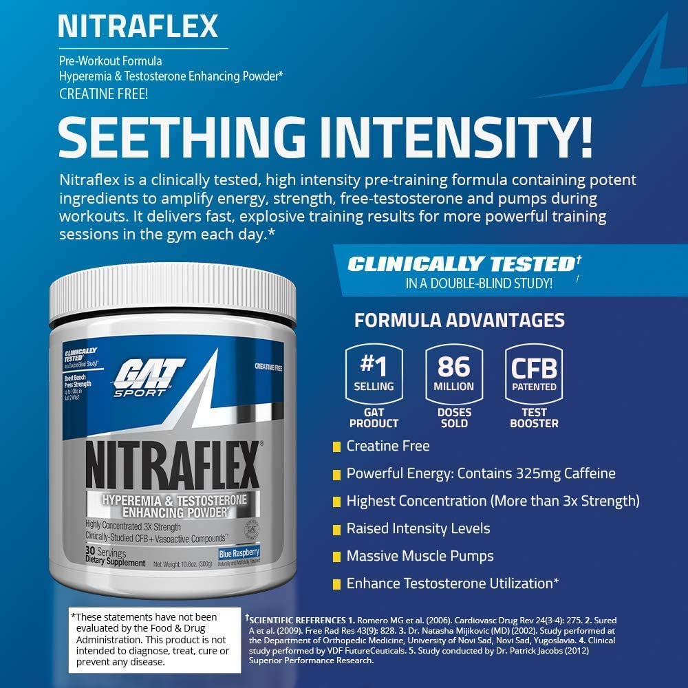 GAT SPORT Nitraflex Advanced Pre-Workout Powder, Increases Blood Flow GAT SPORT uk supplements