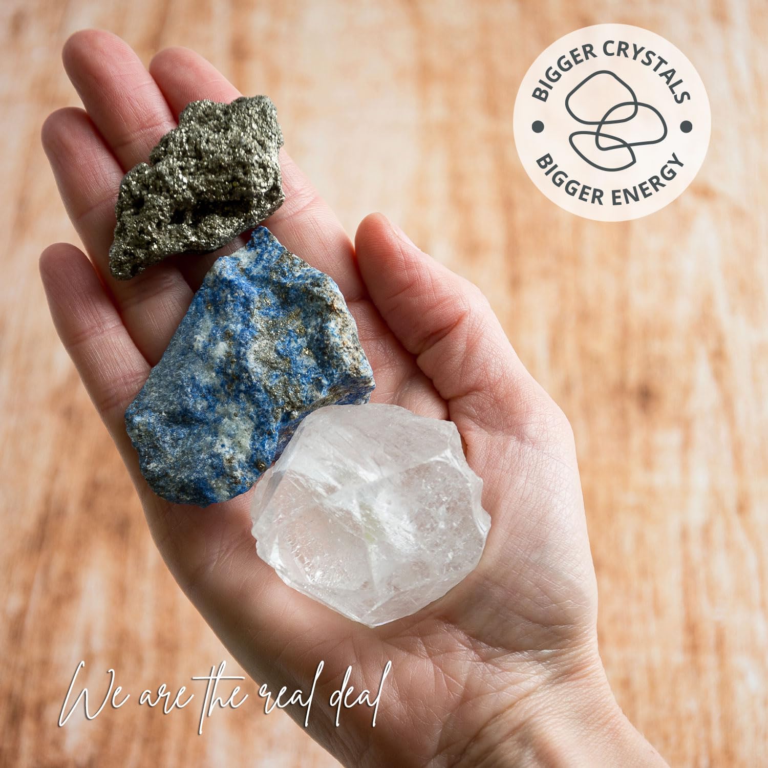 5PCS SAMSARI Abundance XL Crystals Healing Set - (Pyrite, Lapis Lazuli, Clear Quartz), 1 Palo Santo Stick SAMSARI uk supplements