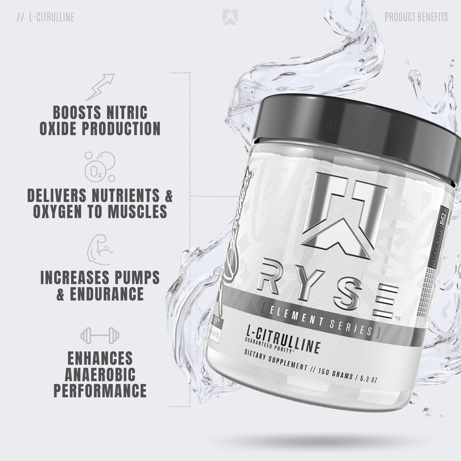 RYSE Up Supplements Element Series L-Citrulline Powder | Boost Nitric Oxide & Increase RYSE Up Supplements uk supplements
