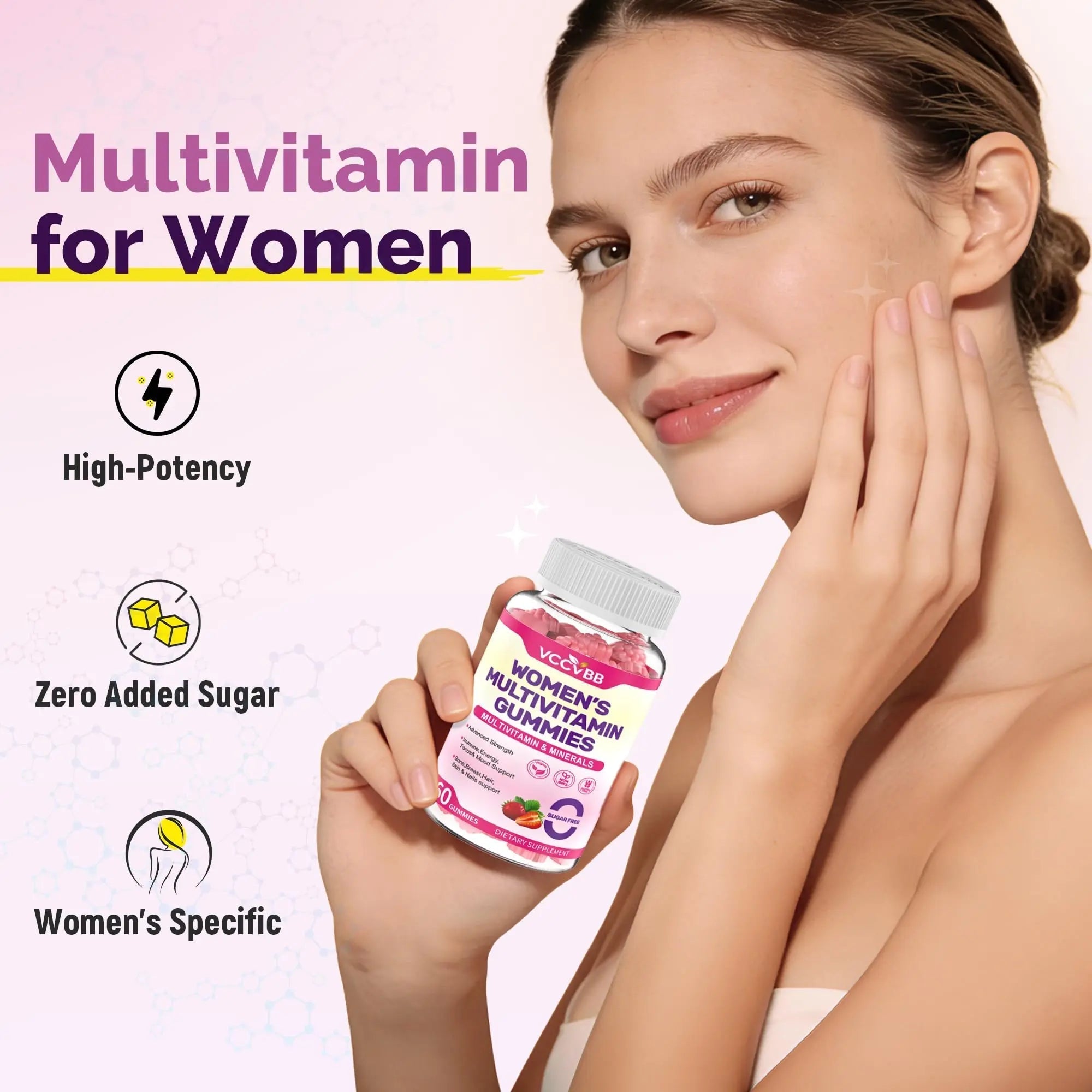 VCCVBB All-in-One Women's Multivitamin Gummies with Complete Vitamin & Mineral Complex, Herbal Blends for Energy, Overall Health VCCVBB uk supplements