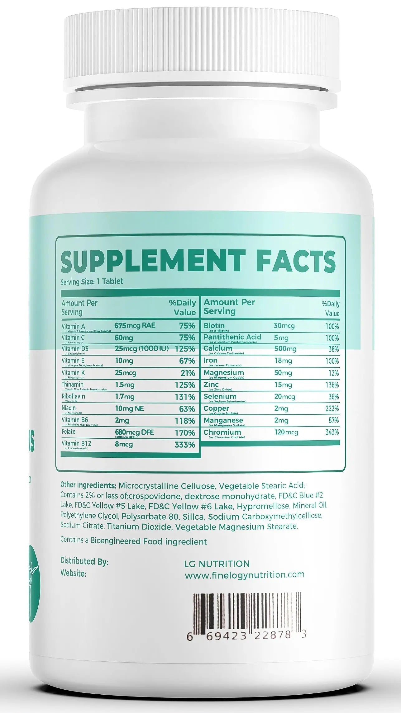 finelogy Womens Multivitamin - Essential Nutrients with Iron, Vitamins A, C, D3, K, B6 and B12 Supplements for Women’s Health, Energy Hair Skin & Nails finelogy uk supplements
