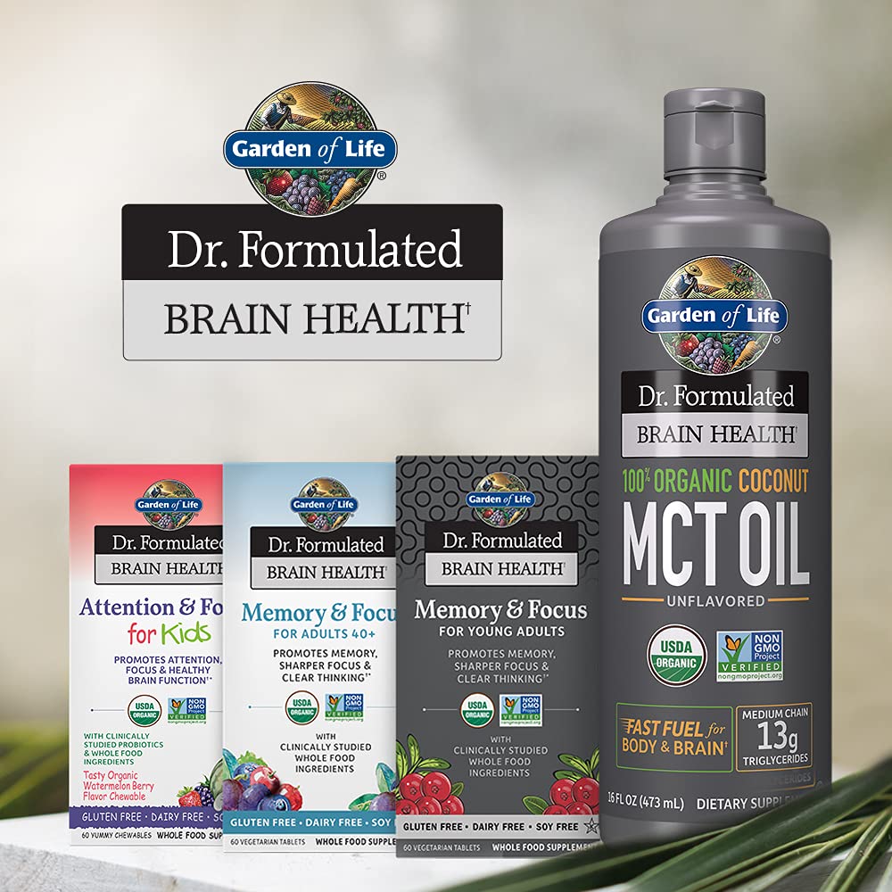 Garden of Life Dr. Formulated Organic Brain Health Memory & Focus for Adults 40+ 60 Tablets Garden of Life uk supplements