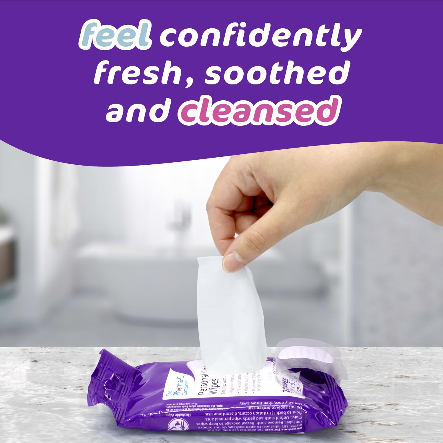 The Pharma-C Company Personal Cleansing Wipes [2 packs of 20 wipes] - Enriched with Cranberry & Aloe Vera Generic uk supplements