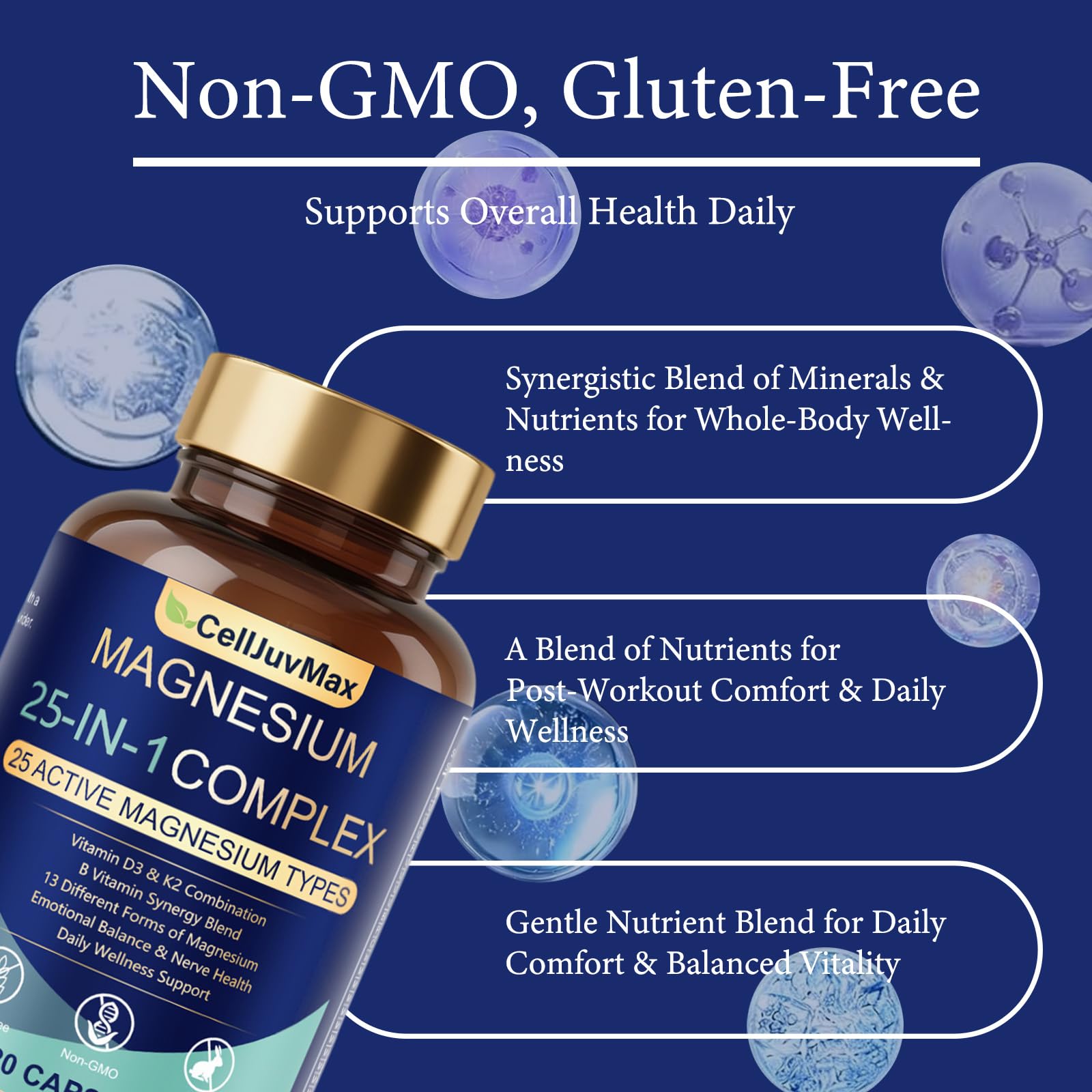 25-in-1 Magnesium Complex | Multi-Form Absorbable Blend for Daily Nutritional Support, 120 Vegan Caps (1) PBZPBZ uk supplements