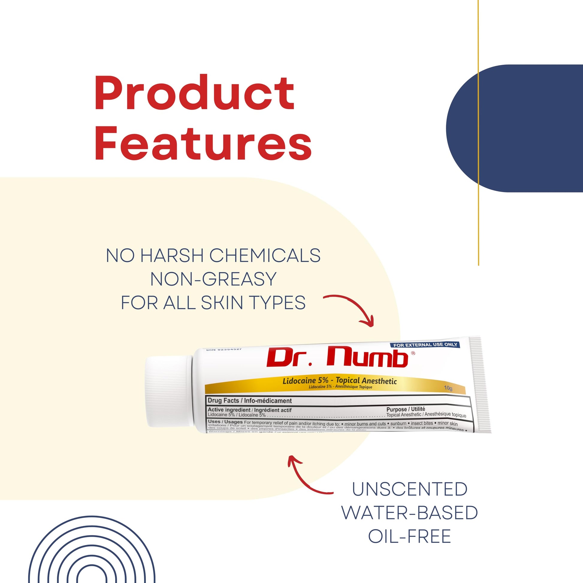 Dr. Numb 5% Lidocaine Numbing Cream, Nonprescription Maximum Strength Topical Anesthetic Cream - Temporary Relief of Pain, Itch, Discomfort for Hemorrhoid and Anorectal Uses - 10g Pack of 1 Dr. Numb uk supplements