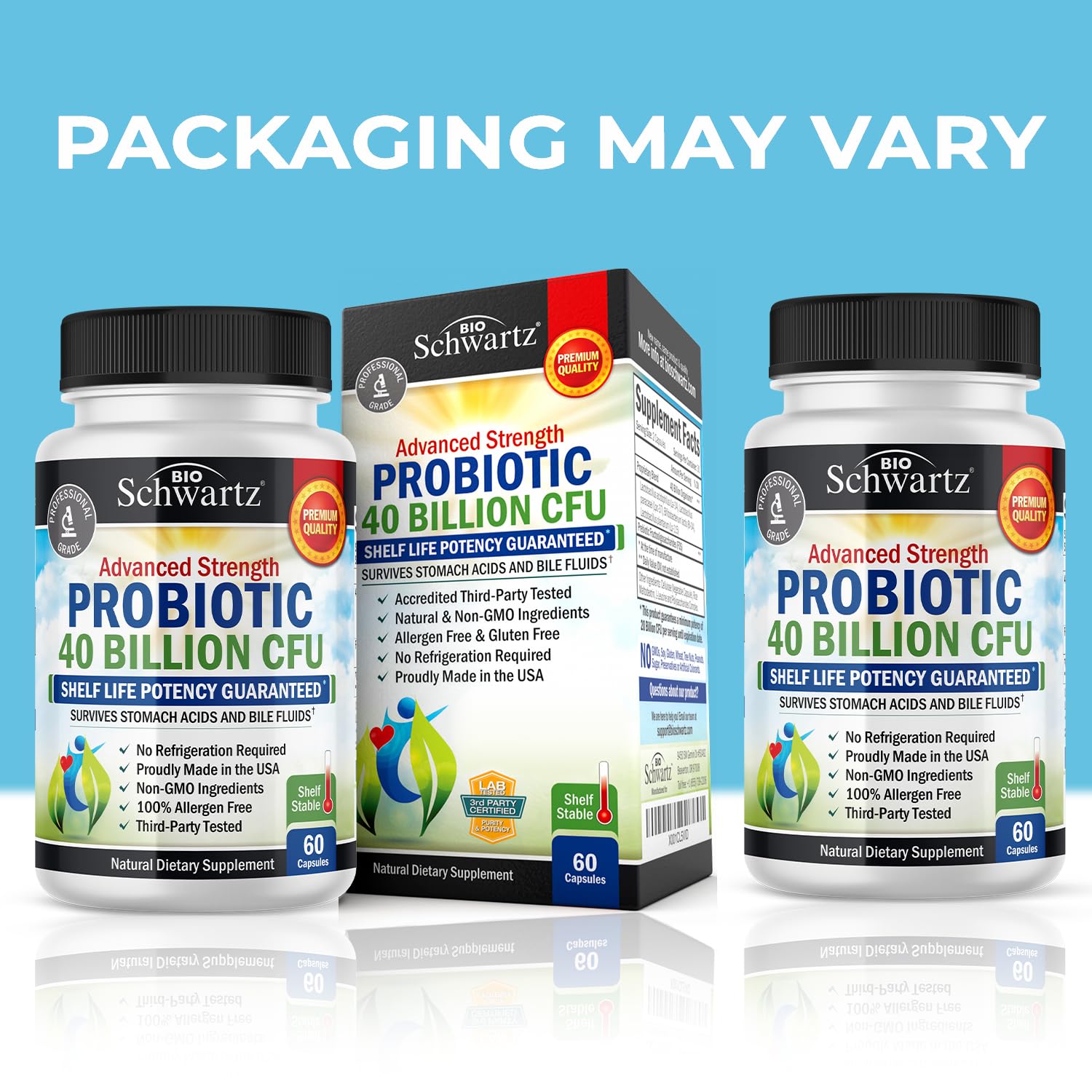 Daily Probiotic Supplement with 40 Billion CFU - Gut Health Complex with Astragalus BioSchwartz uk supplements
