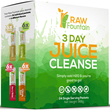 Raw Fountain 3 Day Juice Cleanse Detox, Weight Management Program, 24 Powder Packets Raw Fountain uk supplements