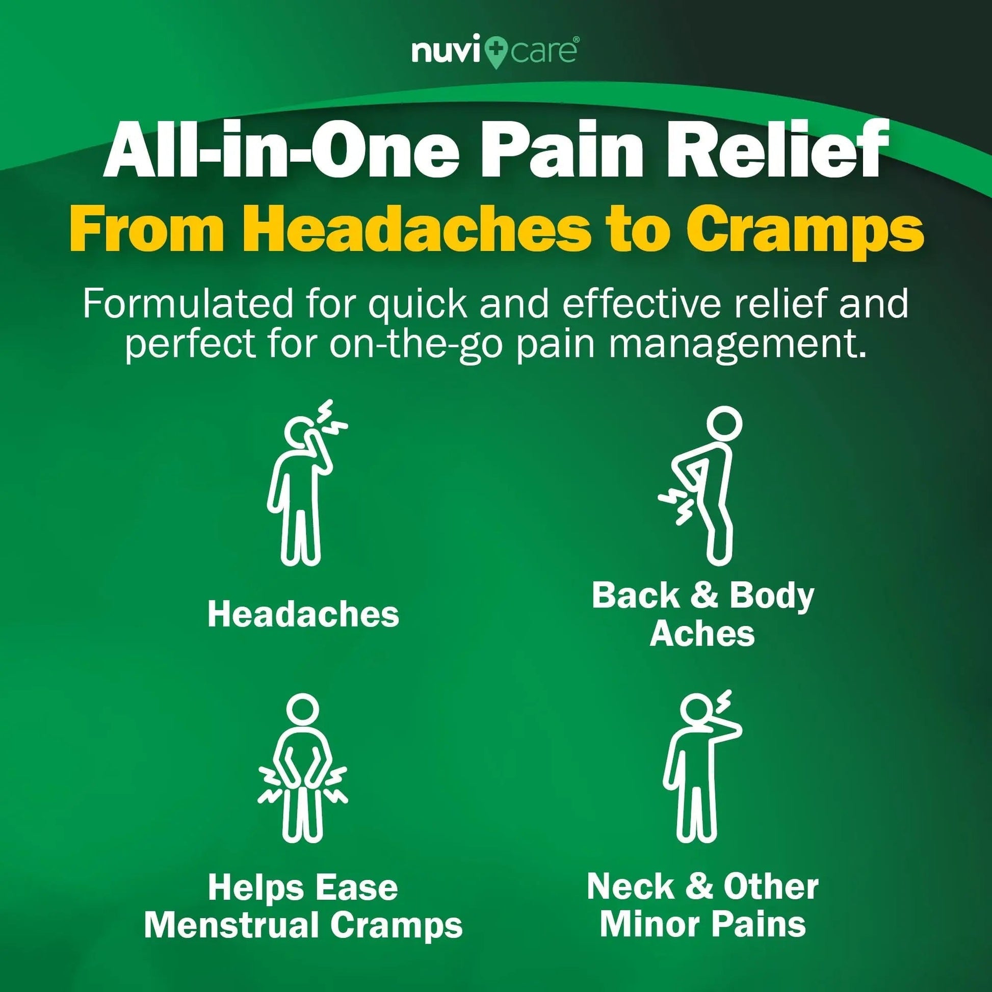 NUVICARE Headache Relief with Acetaminophen 250 mg, Aspirin (NSAID) 250 mg, Caffeine 65 mg - Temporary Relief of Minor Aches & Pains - Compare to Excedrin Extra Strength Pain Reliever (2 Pack) NUVICARE uk supplements