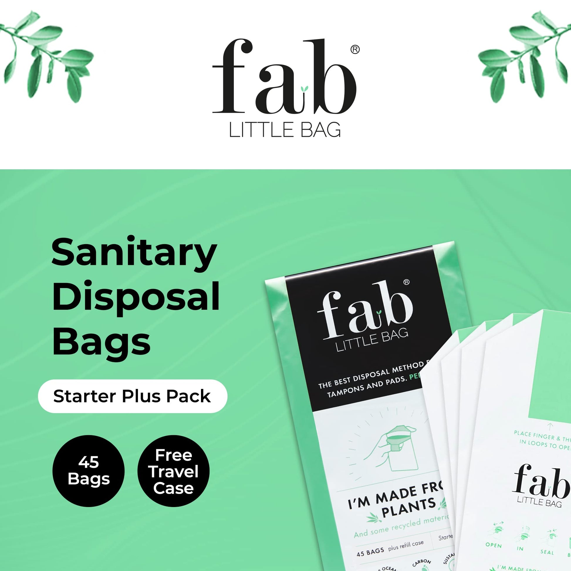Fab Little Bag Starter Plus Pack - 45 Sanitary Disposal Bags Plus Recyclable Refill Pack Fab Little Bag uk supplements