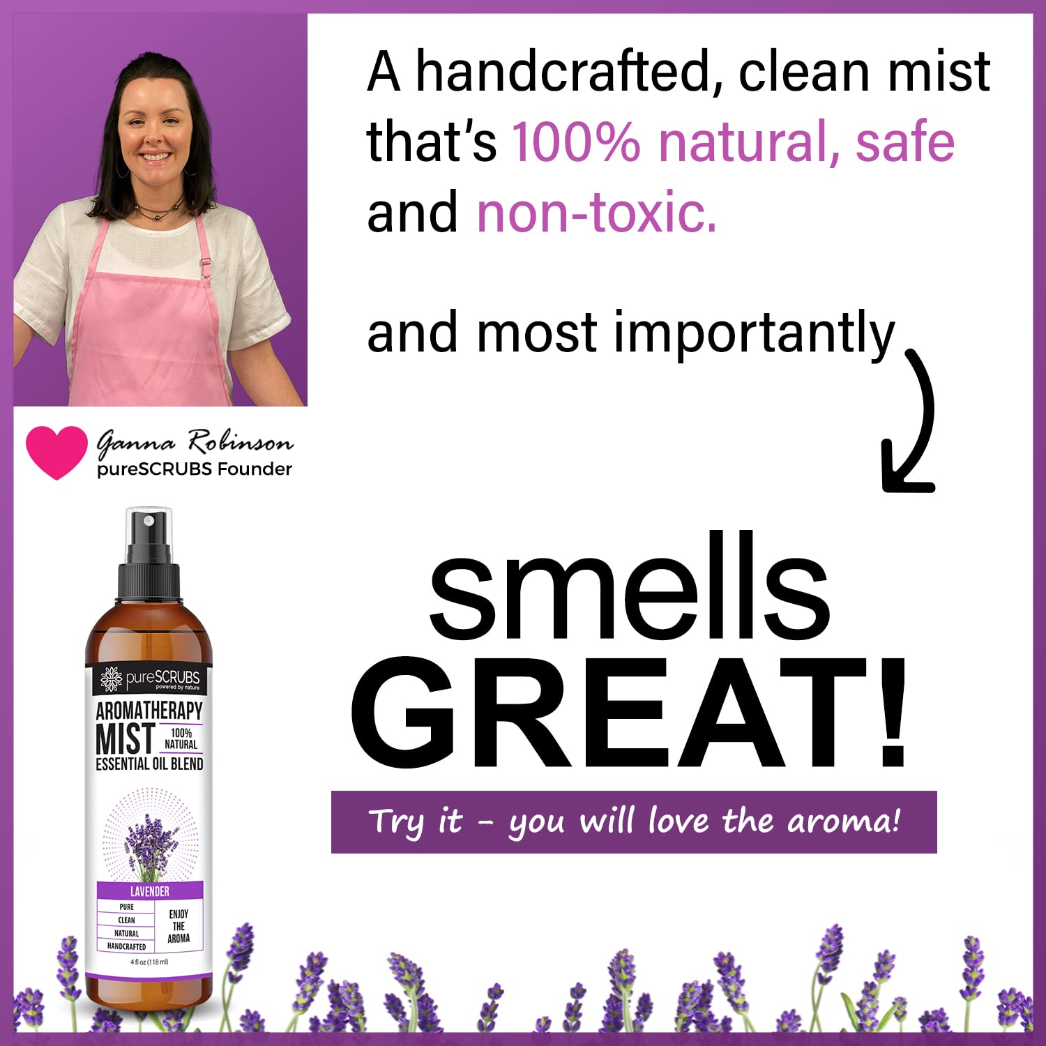 Shake, Mist & Enjoy - pureSCRUBS Premium Lavender Aromatherapy Spray Mist for Room, Body, Linens pureSCRUBS uk supplements