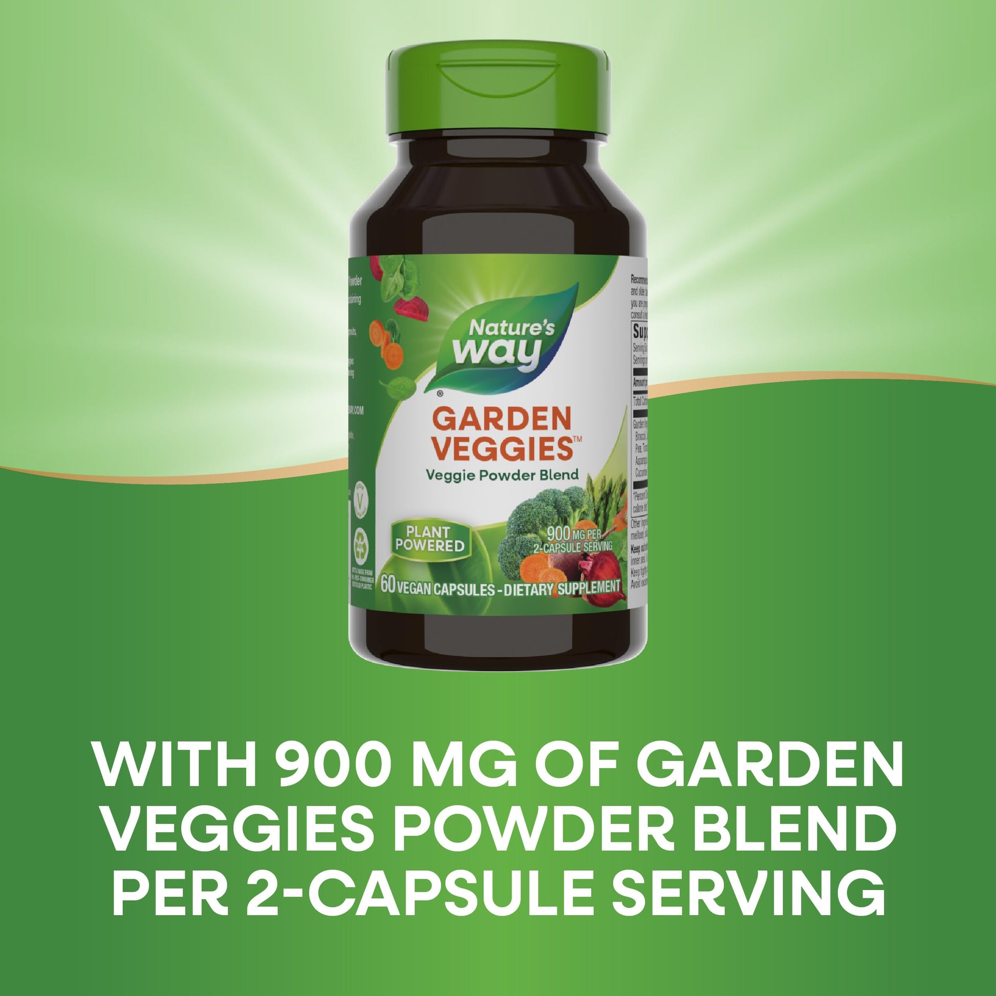 Nature's Way Garden Veggies, Veggie Powder Blend, 900 mg per 2-Capsule Serving, 60 Vegan Capsules Nature's Way uk supplements