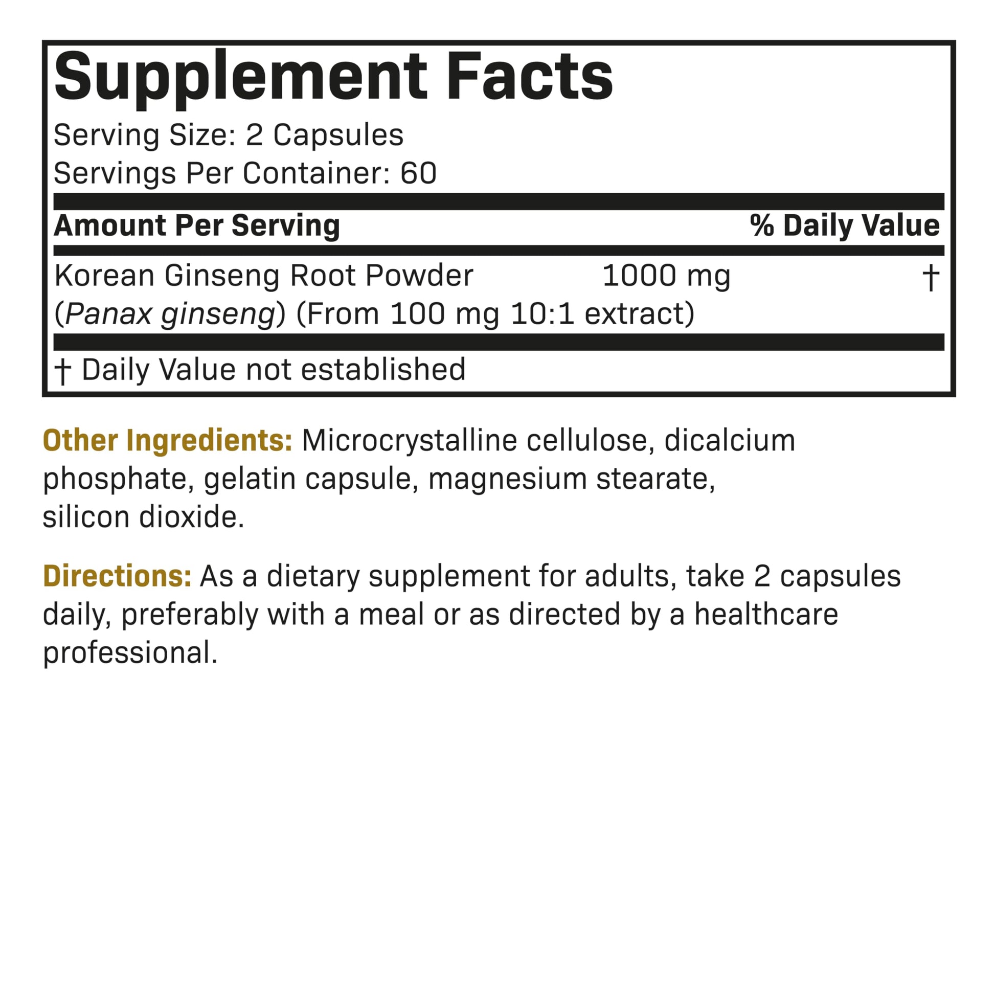 Futurebiotics Korean Panax Ginseng 1000 MG Per Serving Energy, Memory & Brain Health Futurebiotics uk supplements