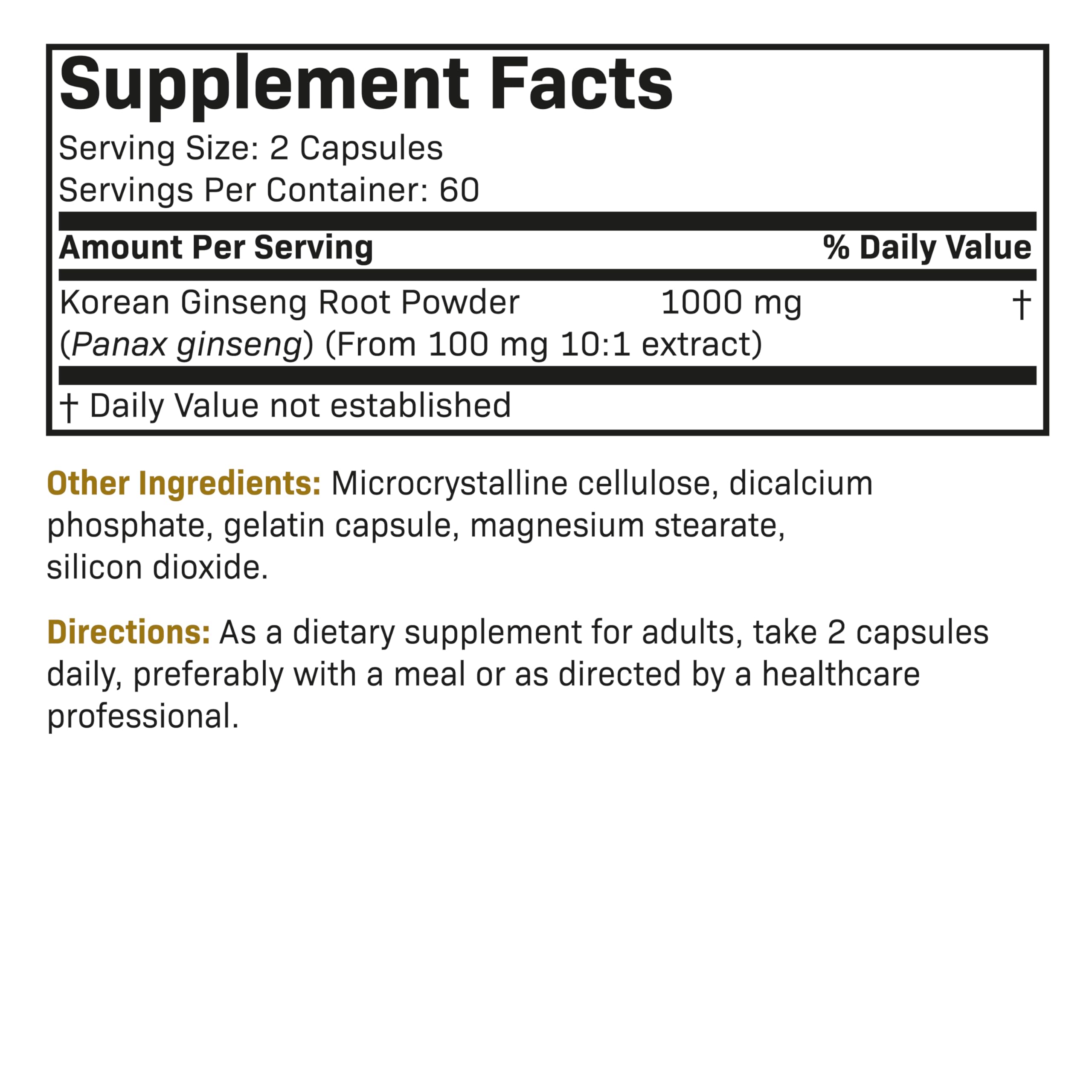 Futurebiotics Korean Panax Ginseng 1000 MG Per Serving Energy, Memory & Brain Health Futurebiotics uk supplements