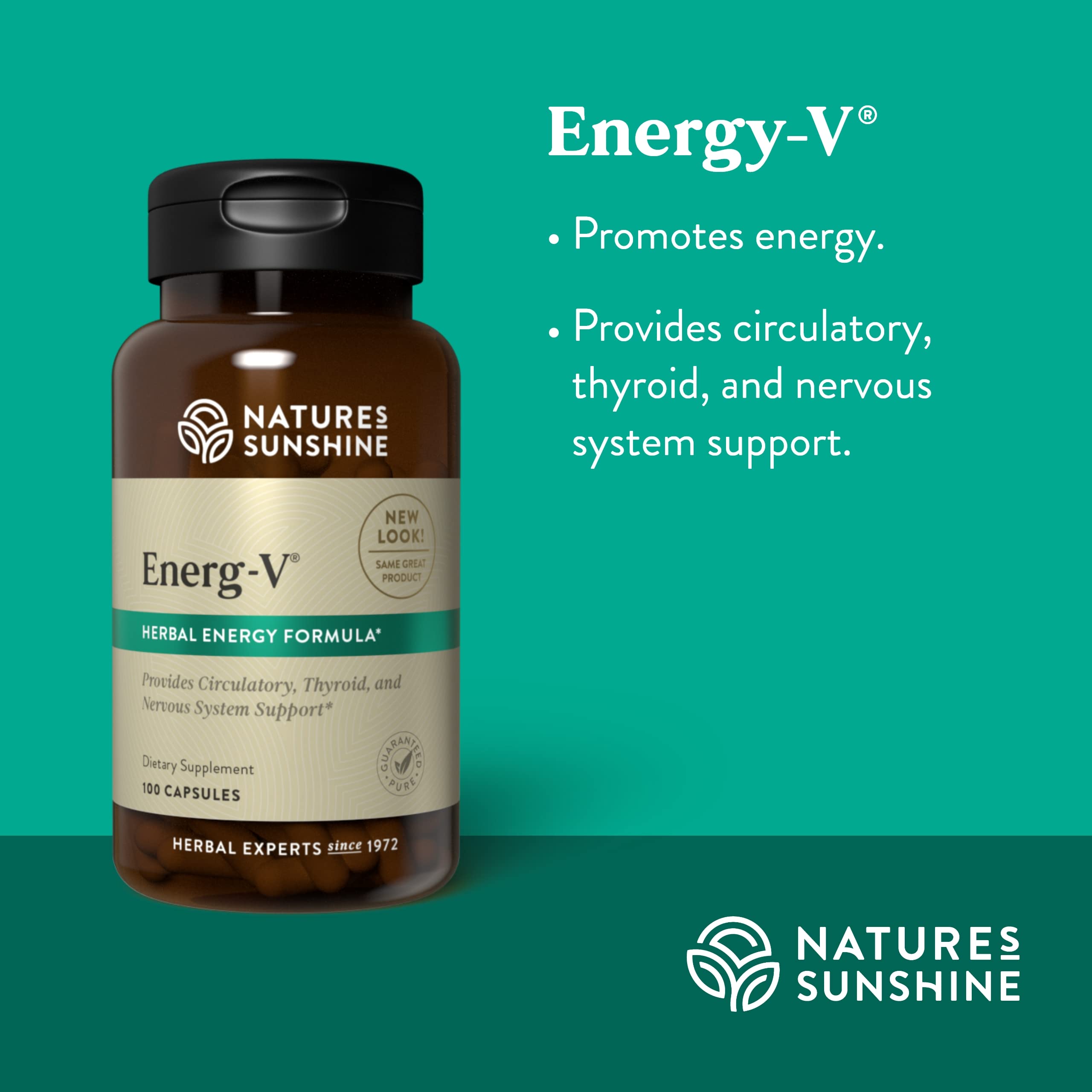 Nature's Sunshine Energ-V - Herbal Blend to Support Energy Levels (100 Capsules) Nature's Sunshine uk supplements