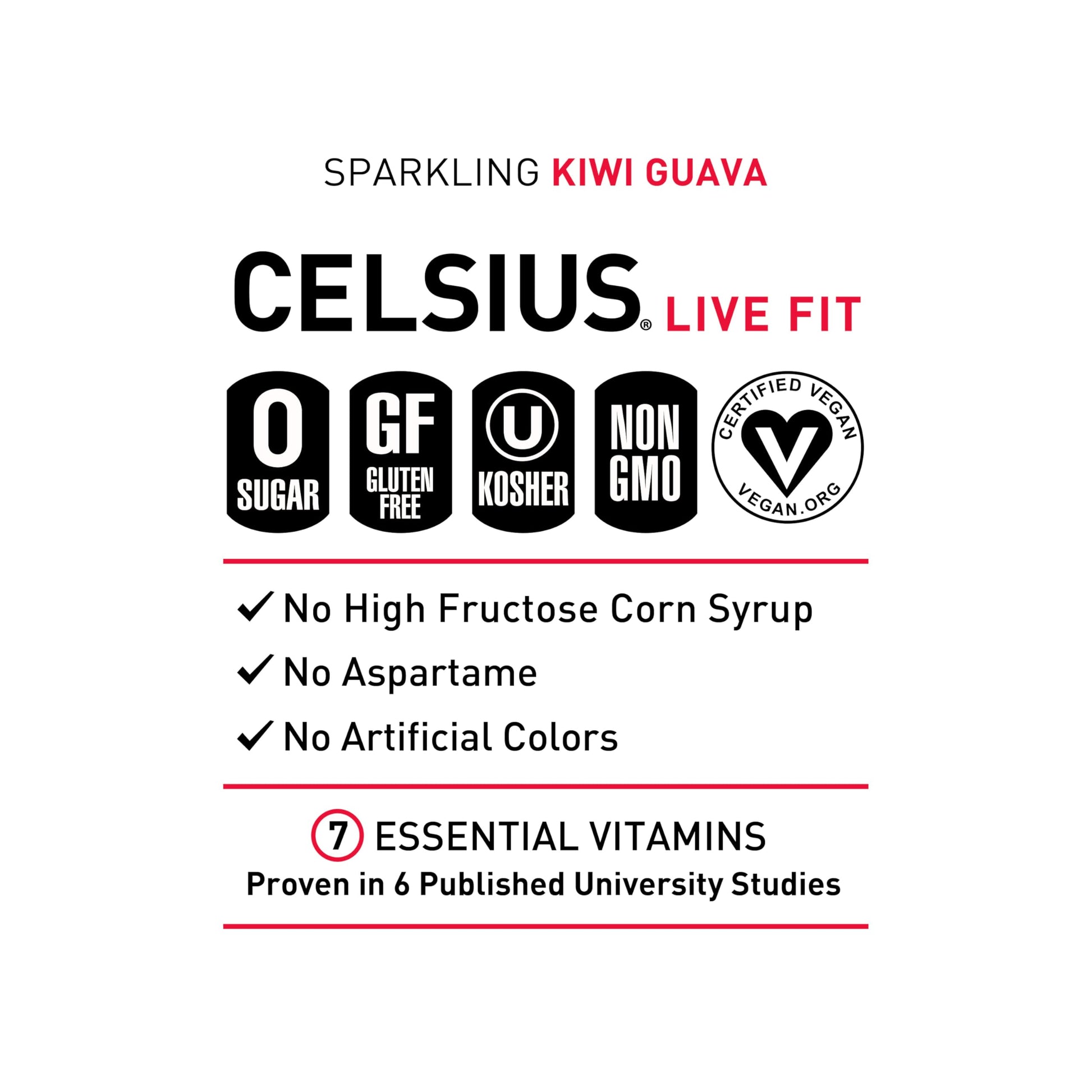 CELSIUS Sparkling Kiwi Guava, Functional Essential Energy Drink 12 Fl Oz (Pack of 12) CELSIUS uk supplements
