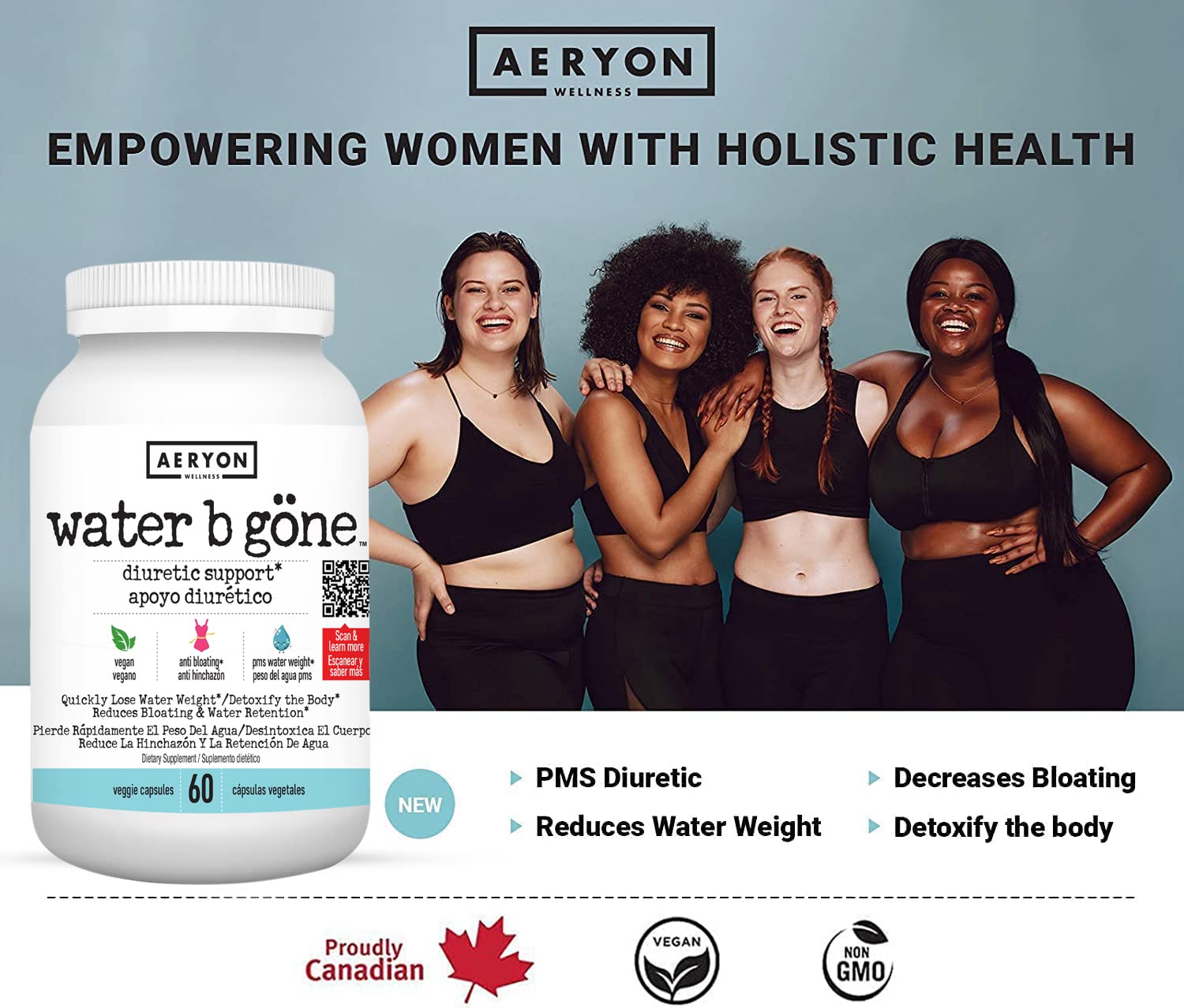 Water B Gone – Diuretic Pills for Women – Reduce Water Retention and Bloating – Find PMS Aeryon Ashlie Wellness uk supplements
