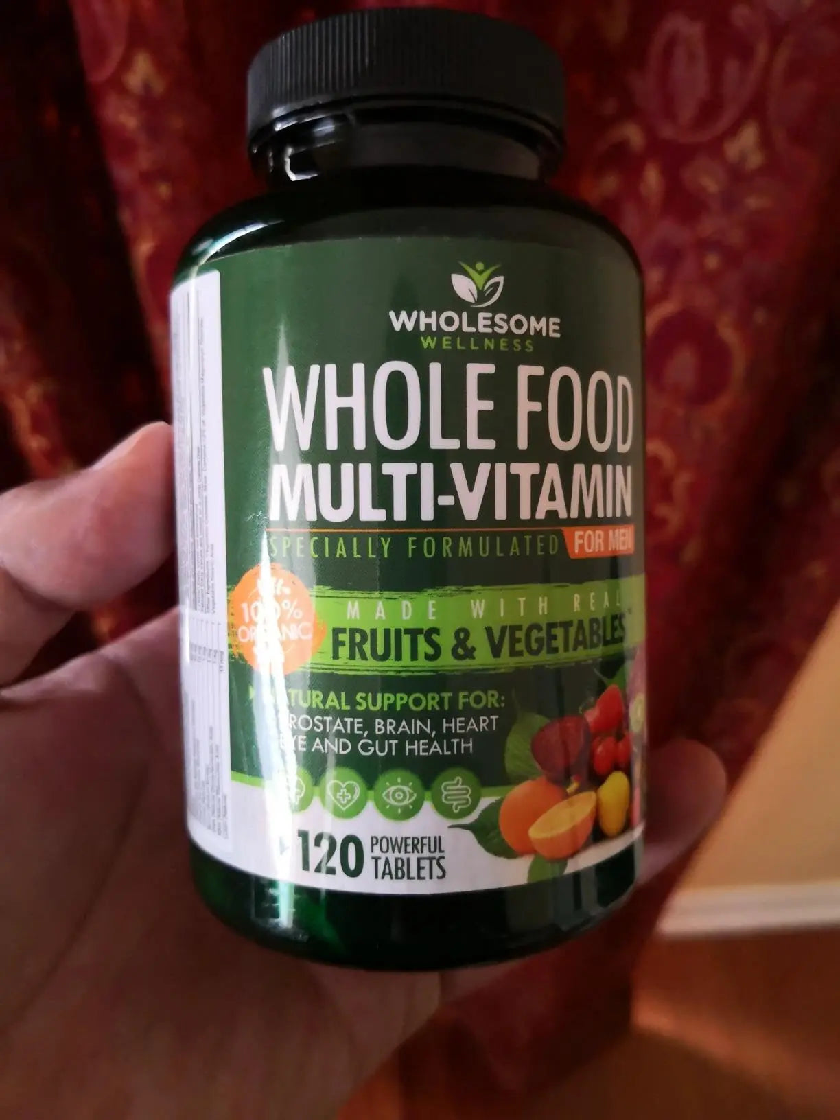 Wholesome Wellness Whole Food Multivitamin for Men - Natural Multi Vitamins, Minerals, Organic Extracts - Vegan Vegetarian - 120 Tablets Wholesome Wellness uk supplements