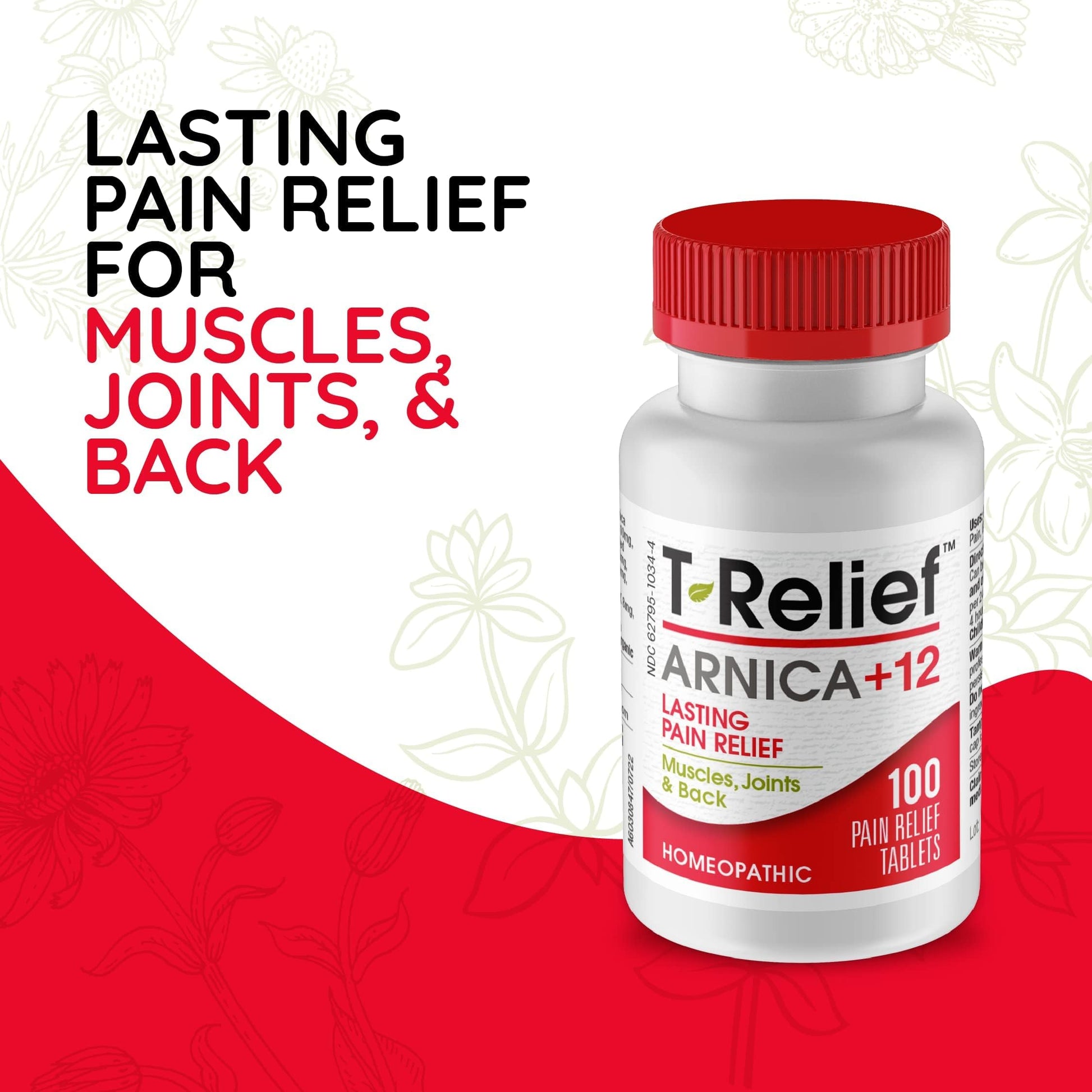 MediNatura T-Relief Arnica +12 Natural Actives - Whole Body Fast-Acting Formula for Women & Men - 100 Tablets MediNatura uk supplements