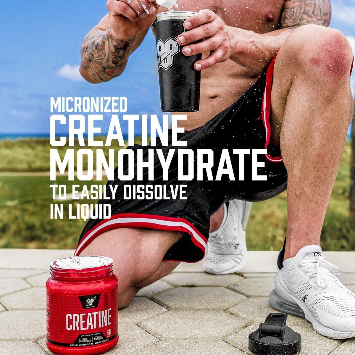 BSN Micronized Creatine Monohydrate Powder, Unflavored Creatine Powder, Micronized, Supports Muscle Building, Supports Muscle Strength, Gym Supplement, 5g per Serving, 5000mg per Servings, 60 Servings BSN uk supplements