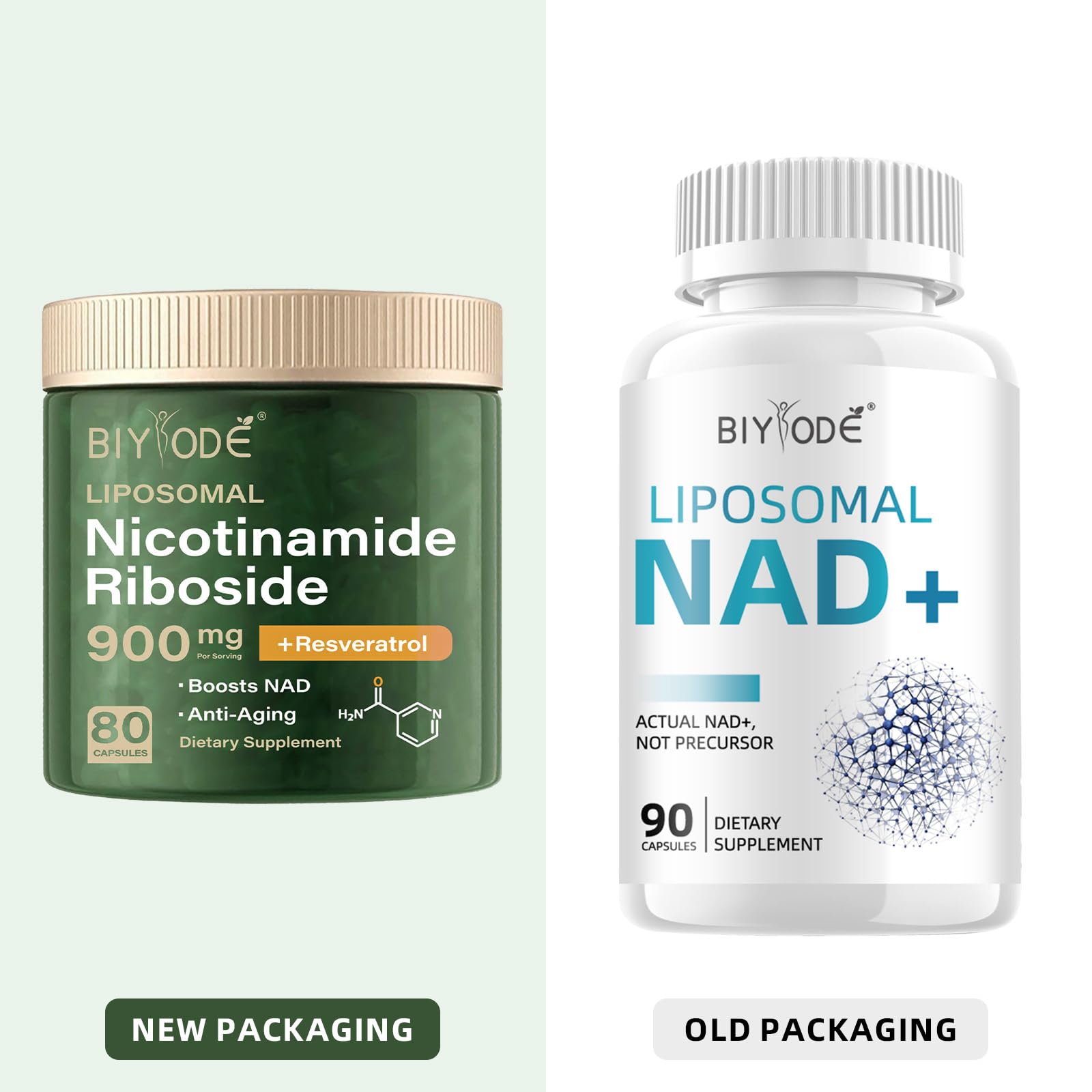 NAD Supplement with Liposomal Resveratrol – 900mg NAD Booster with Quercetin Phytosome for Energy, Focus & Healthy Aging – Cellular Support for Adults 30+ – 80 Capsules, 40-Day Supply BIYODE uk supplements
