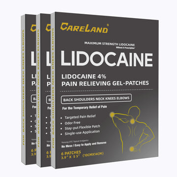 CARELAND Lidocaine Gel Patch, 18 Count Maximum Strength Pain Patches for Muscle Relief in Neck Knee Back and Shoulders Unscented Numbing Patch for Soothing Nerves, Joints CARELAND uk supplements