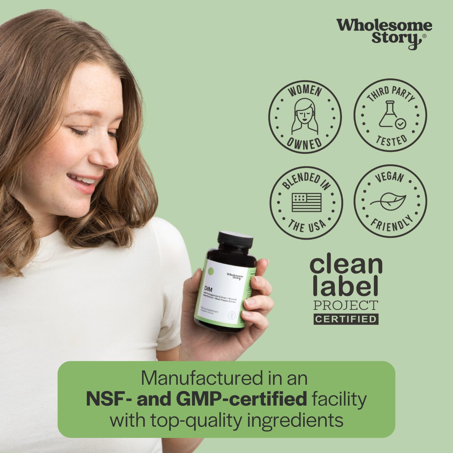 DIM Supplement Women | DIM SGS | Pomegranate, Broccoli and Black Pepper Blend | Estrogen & Hormone Balance for Women | Cell and Tissue Health | 60-Day Supply | Clean Label Project Certified Wholesome Story uk supplements