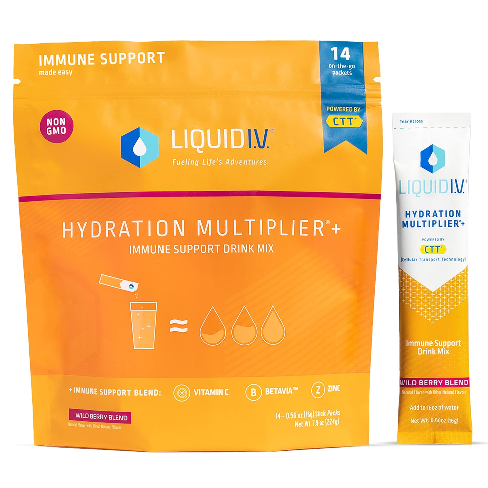 Liquid I.V. Hydration Multiplier + Immune Support -Wild Berry Blend - Hydration Powder Liquid I.V. uk supplements