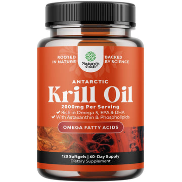 Antarctic Krill Oil 2000mg Softgels Per Serving - Omega 3 Krill Oil Supplement Natures Craft uk supplements