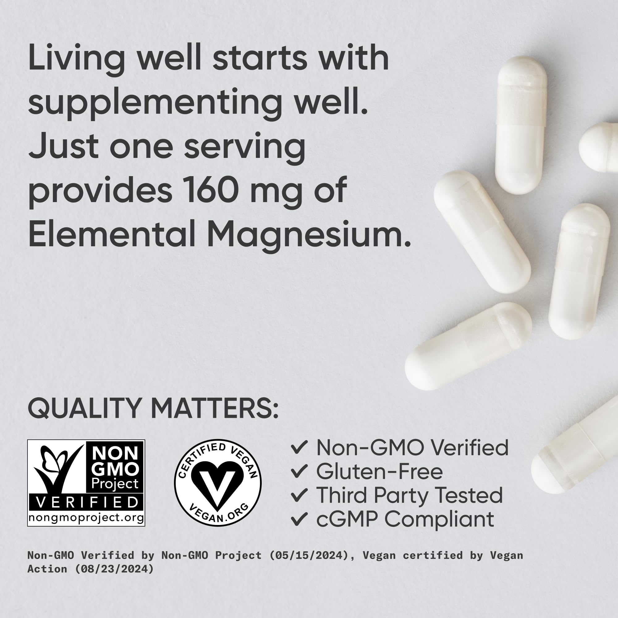 Sports Research® Magnesium Glycinate - Supports Restful Sleep & Enzymatic Processes - 160 mg Chelated Magnesium - Vegan Capsule - 90 Count Sports Research uk supplements