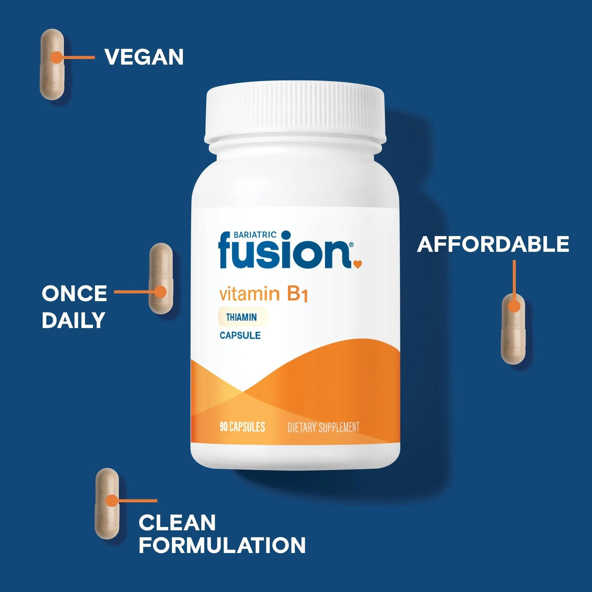 Bariatric Fusion Vitamin B1(Thiamine) for Bariatric Surgery Patients Including Gastric Bypass & Sleeve Gastrectomy, Easy to Swallow Capsule, 90 Count Bariatric Fusion uk supplements