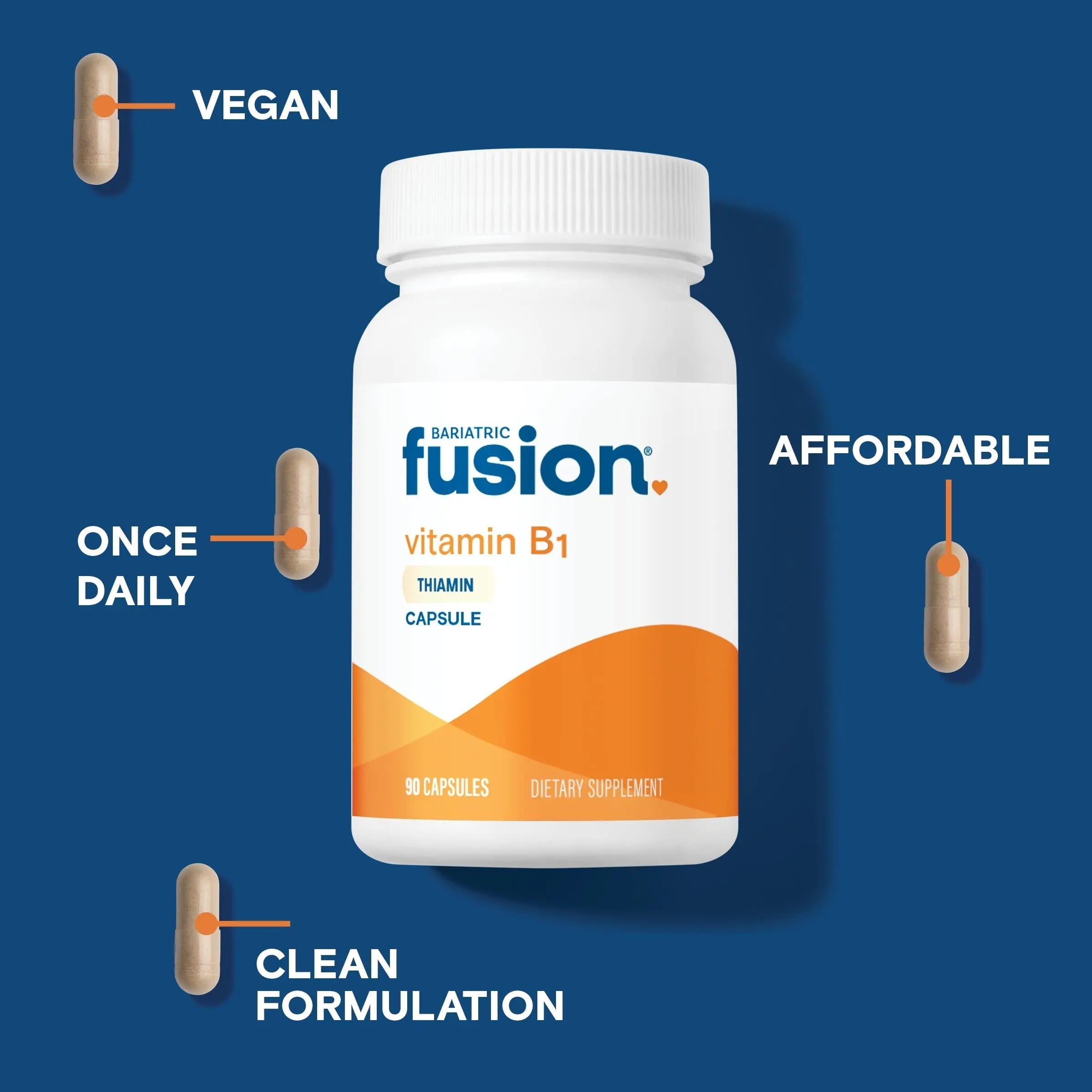 Bariatric Fusion Vitamin B1(Thiamine) for Bariatric Surgery Patients Including Gastric Bypass & Sleeve Gastrectomy, Easy to Swallow Capsule, 90 Count Bariatric Fusion uk supplements