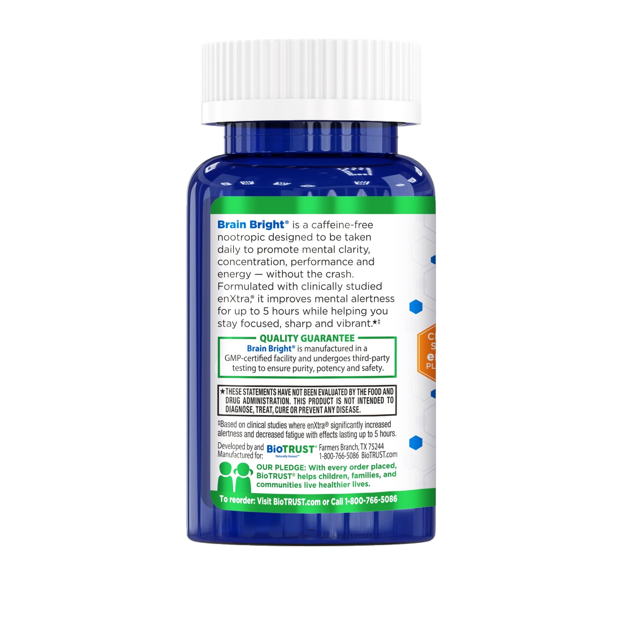 BioTrust Brain Bright – Daily Nootropic Boost for Focus, Concentration, Mental Clarity – Caffeine Free Nootropics Brain Support Supplement – Thai Ginger, Ginkgo, Folate, L-Theanine – 30 Servings BioTrust uk supplements