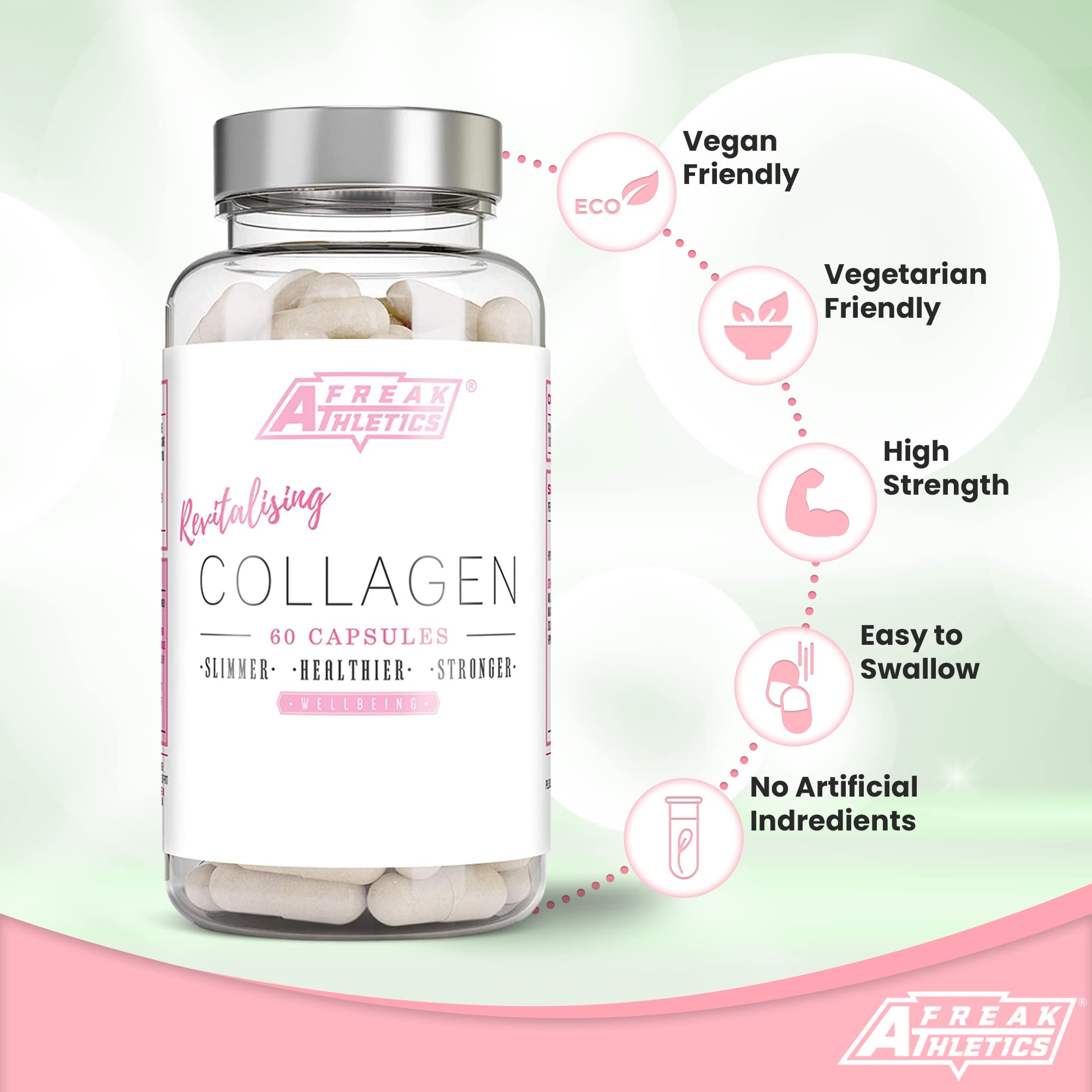 Collagen Supplements for Women - Marine Collagen Capsules - High Strength Skin, Hair Freak Athletics uk supplements