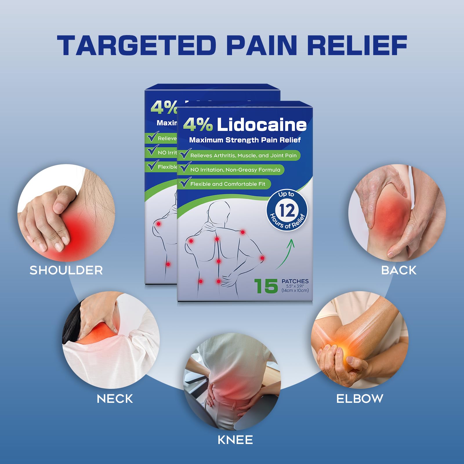 Uposiut 4% Lidocaine Pain Relief Patches 30 Count – Maximum Strength, 12 Hour Long Lasting, Flexible & Low Odor, for Back, Neck, Knee & Shoulder - 002AB Uposiut uk supplements