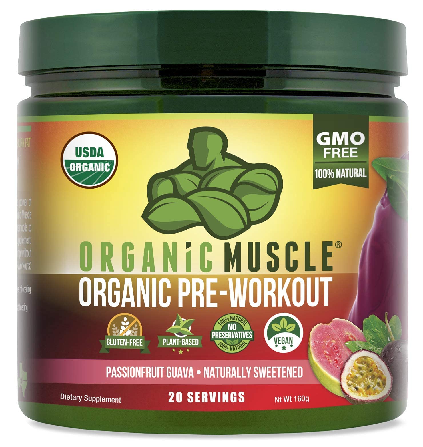Organic Muscle Bundle - Pre-Workout Powder for Energy (Passionfruit Guava) + Replenisher Organic Muscle uk supplements