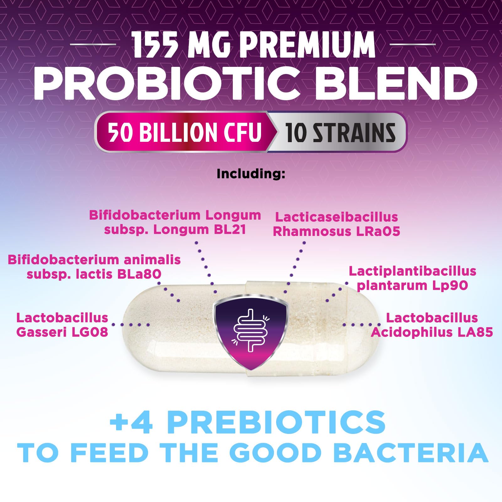 Probiotics 50 Billion CFU per Serving - 10 Strains + Prebiotics - Digestive Health, Gut & Immune Support - Supports Occasional Constipation, Gas & Bloating for Women & Men Shelf Stable - 60 Capsules Nature's Nutrition uk supplements