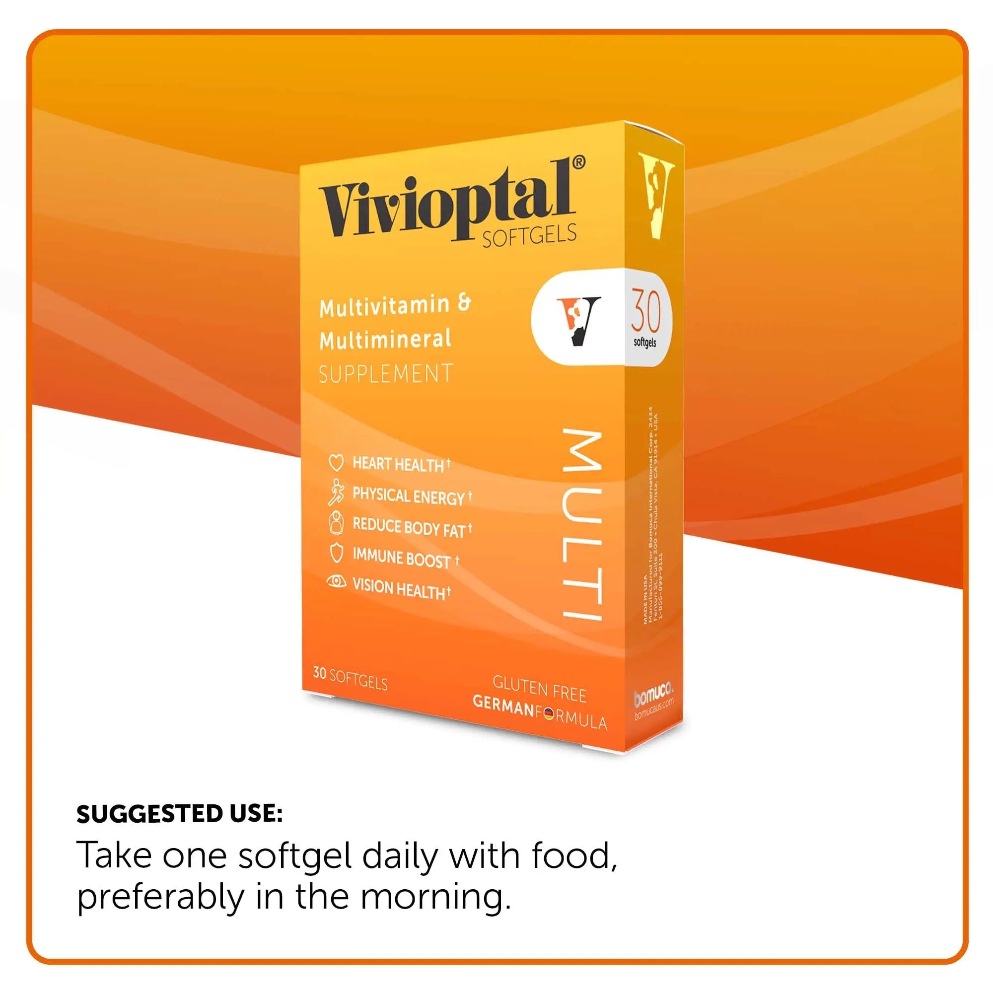 Vivioptal Multi 30 Softgels, Multivitamin & Multimineral, Gluten Free, German Formula Vivioptal Vitamins uk supplements