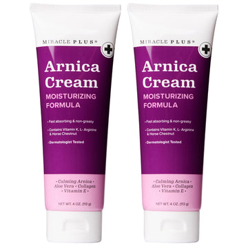 Miracle Plus Arnica Cream Extra Strength Bruise Relief Lotion For Bruising And Swelling On Skin | Arnica Gel, Vitamin K Cream, Skin Care | Moisturizing Bruise Formula With Horse Chestnut, 2-Pack Miracle Plus uk supplements