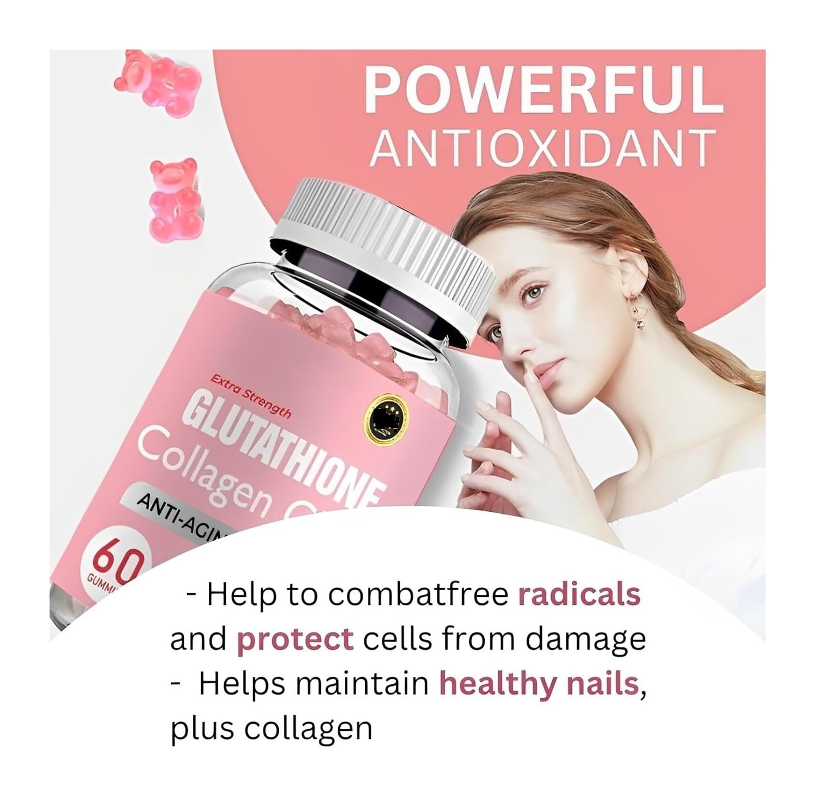 Glutathione Collagen Gummies, Glutathione Collagen Glow Gummies for Skin Care ECLAYA uk supplements