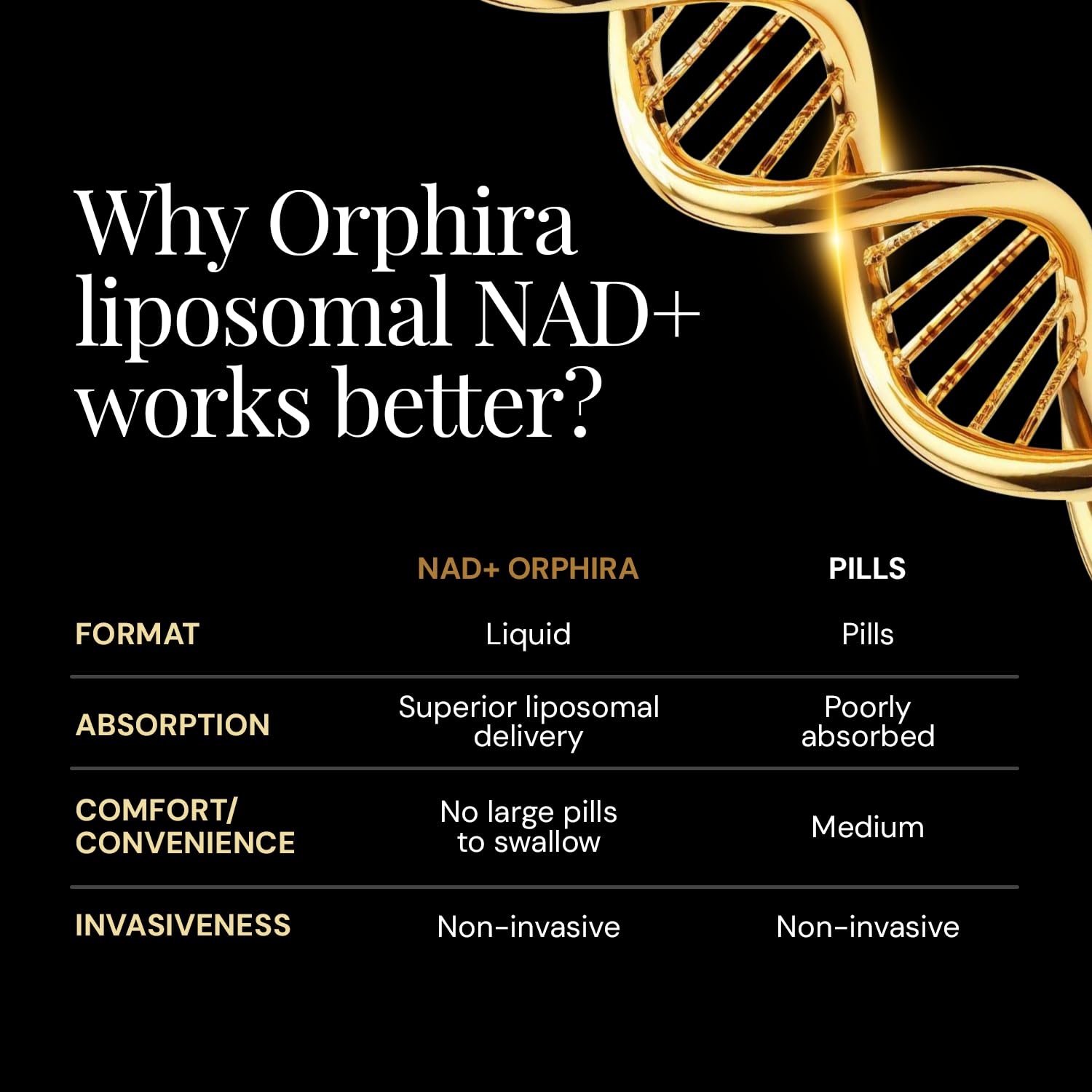 Orphira Liquid Liposomal NAD+ Supplement - 10x Better Absorption for Cellular Energy, Mental Clarity, Healthy Aging & Vitality Support - Enhanced NAD Plus, Vegan, Non-GMO - 30 Servings (4 fl oz) Orphira Nutrition uk supplements