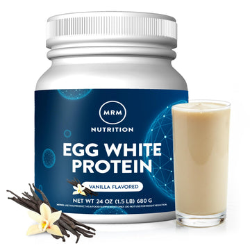 MRM Nutrition Egg White Protein - Sugar Free Vanilla Flavored Powder, 23g Fat-Free Protein with Digestive Enzymes, Free of Dairy, Gluten, and Soy, High Biological Value - 20 Servings MRM uk supplements