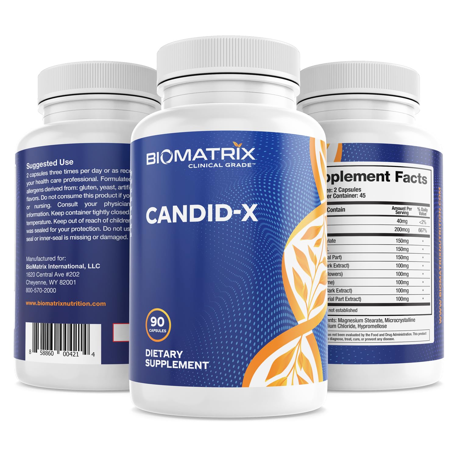 BioMatrix Candid-X Gut Cleanse with Berberine, Oregano, Sodium Caprylate, Chamomile, Ginger BioMatrix uk supplements