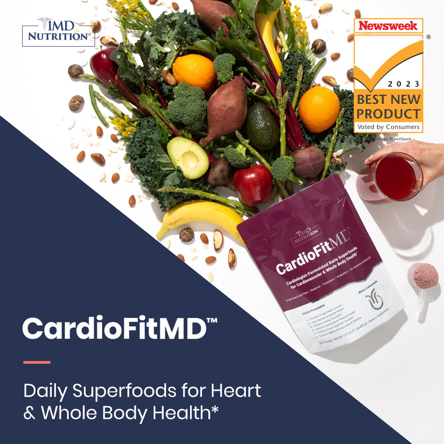 1MD Nutrition CardioFitMD - Vegan Beets Superfood Keto-Friendly Heart Health Powder 1MD Nutrition uk supplements