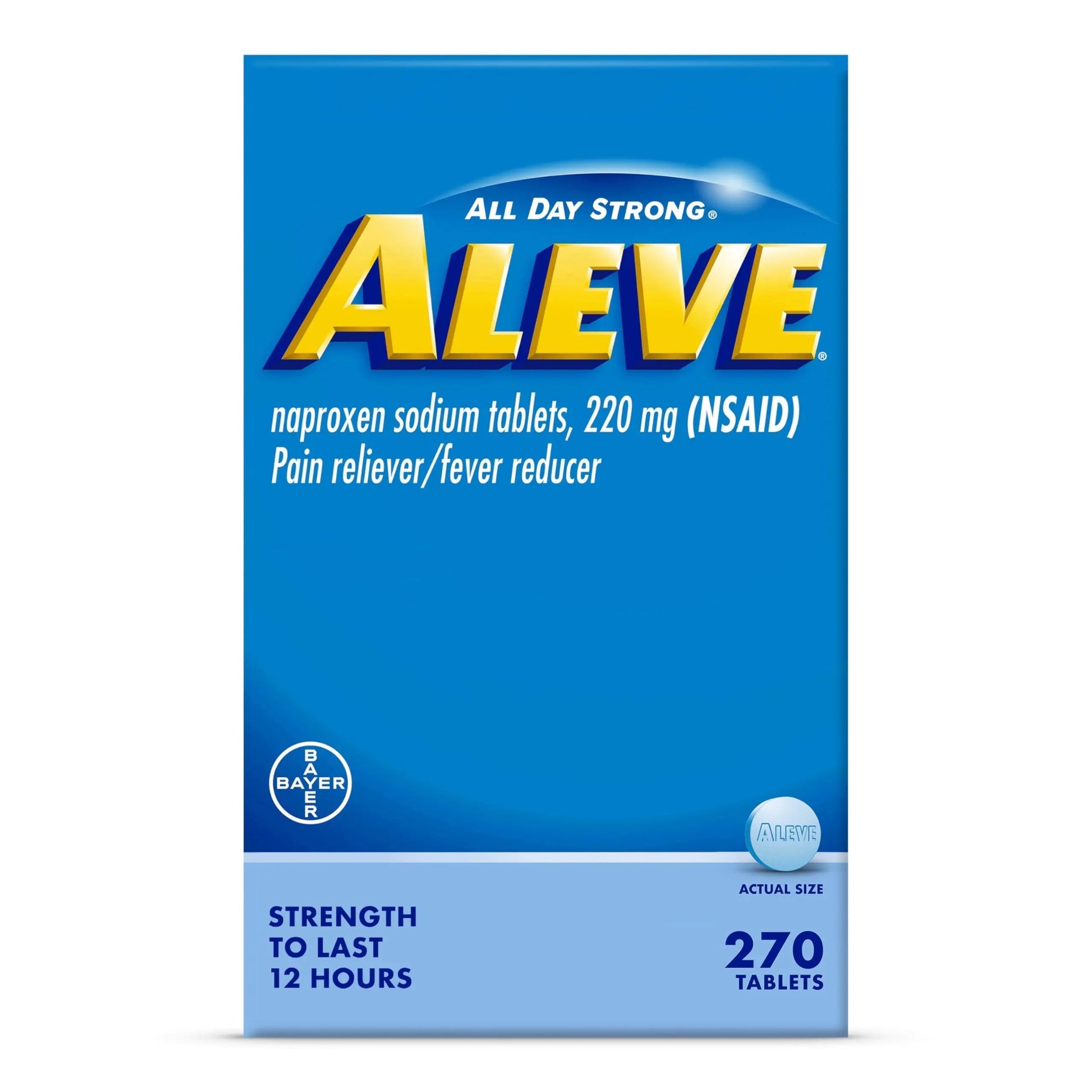 Aleve Pain Reliever & Fever Reducer Tablets, Naproxen Sodium, Headache, Back and Body Pain Relief Medicine, 270 Count Aleve uk supplements