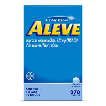 Aleve Pain Reliever & Fever Reducer Tablets, Naproxen Sodium, Headache, Back and Body Pain Relief Medicine, 270 Count Aleve uk supplements
