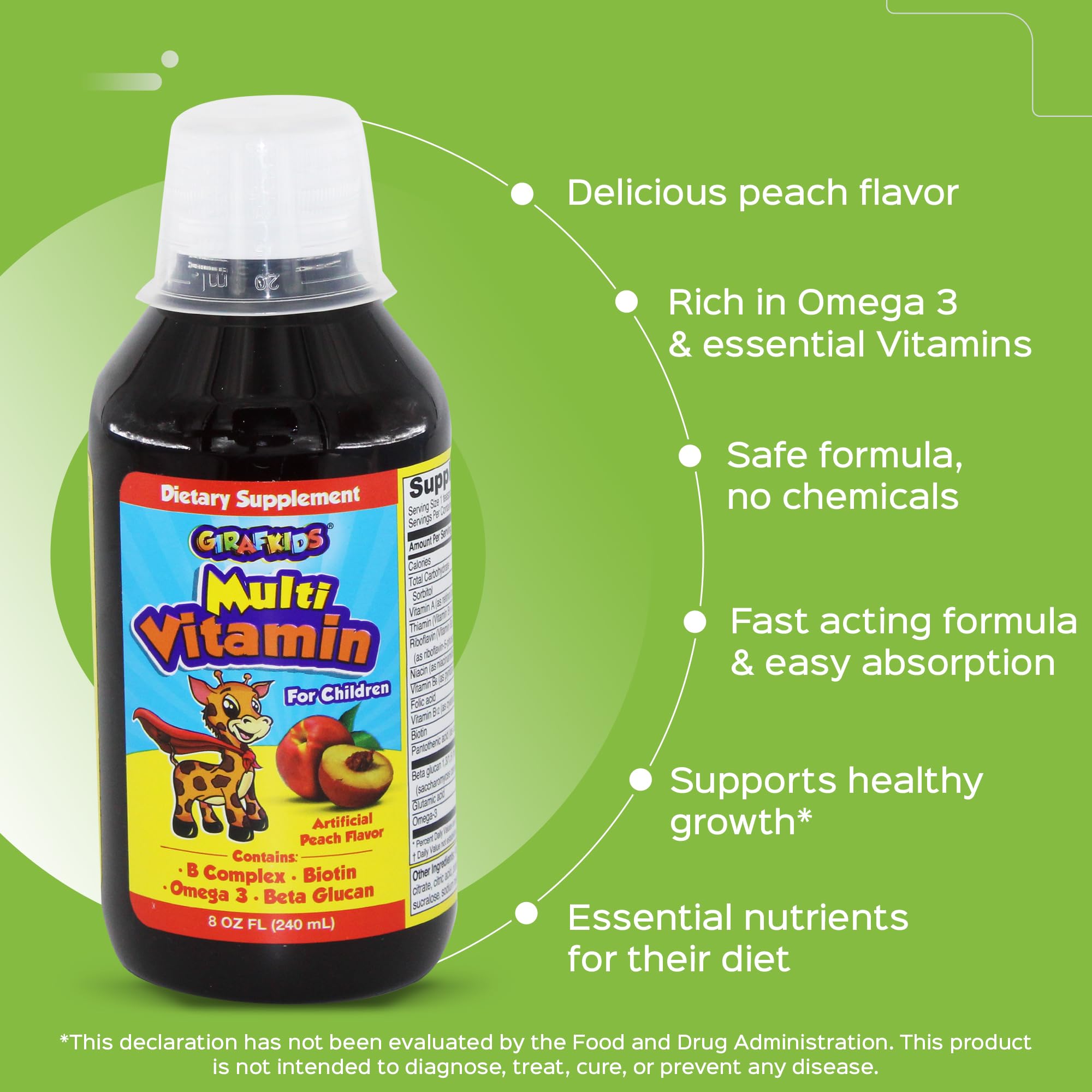 GirafKids Multivitamin Syrup + Super Vitamins Liquid Bundle for Kids Ages 4+ | Omega-3, Beta Glucan, Royal Jelly & Propolis | PHARMADEL uk supplements