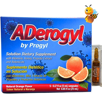Aderogyl Oral Liquid Vitamins with A, C, D, E, Zinc, Bee Honey, Propolis, and Botanical Extracts - Natural Orange Flavor Aderogyl uk supplements